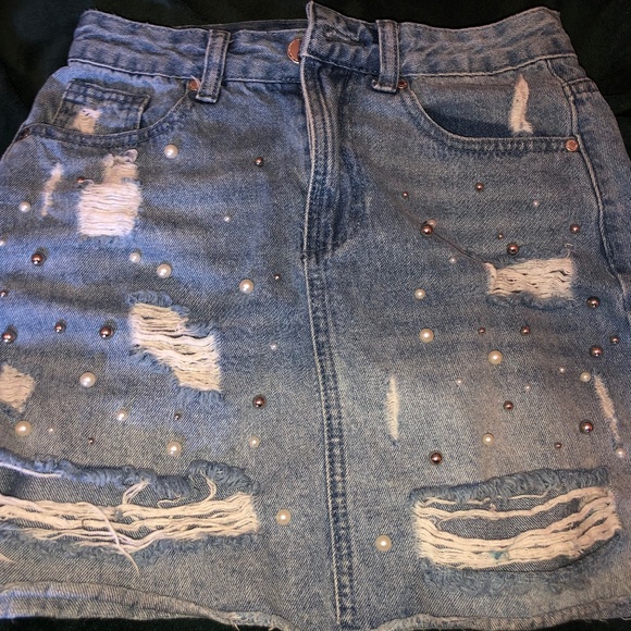 Pearl jeans skirt - Picture 1 of 3